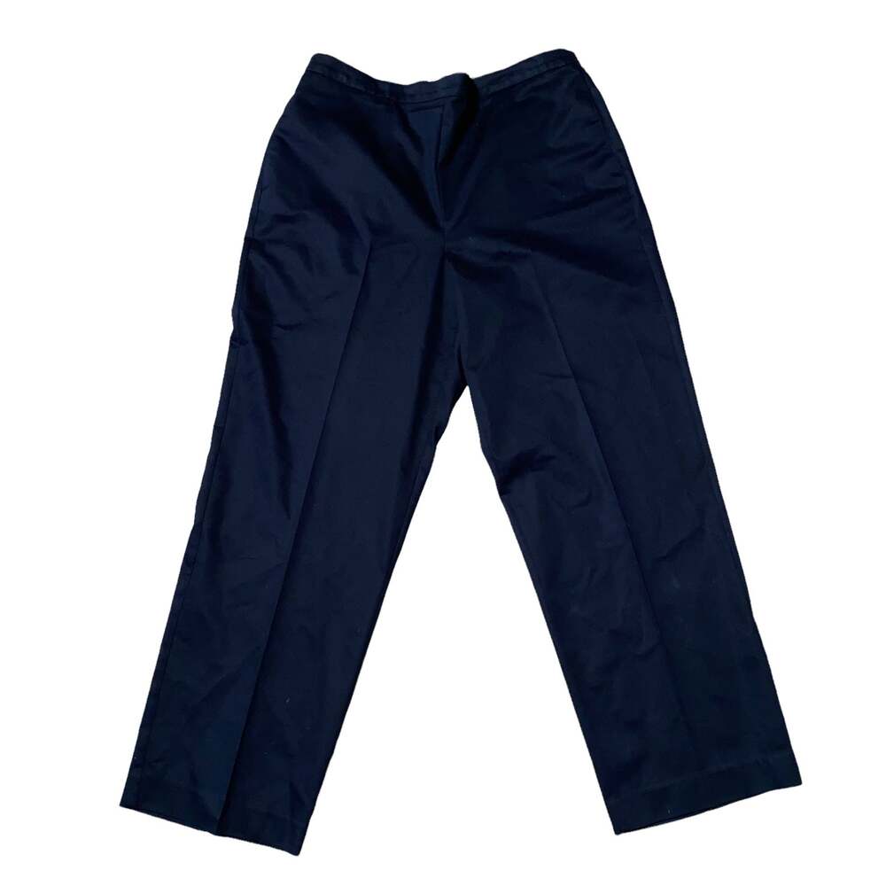 Alfred Dunner Vintage Pants Elastic Waist flat front black size 16